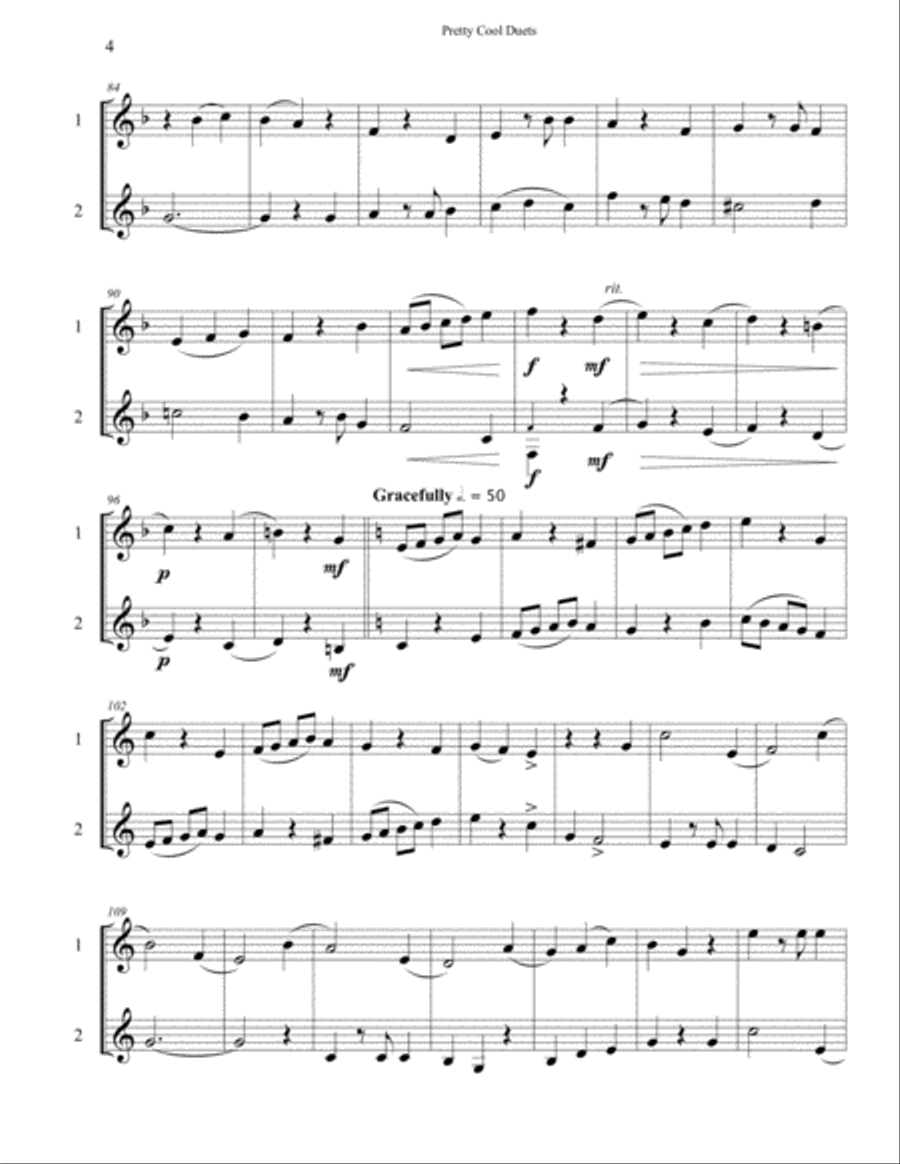 Pretty Cool Duets for French horns or Trumpets Brass Duet scores gallery preview page 5