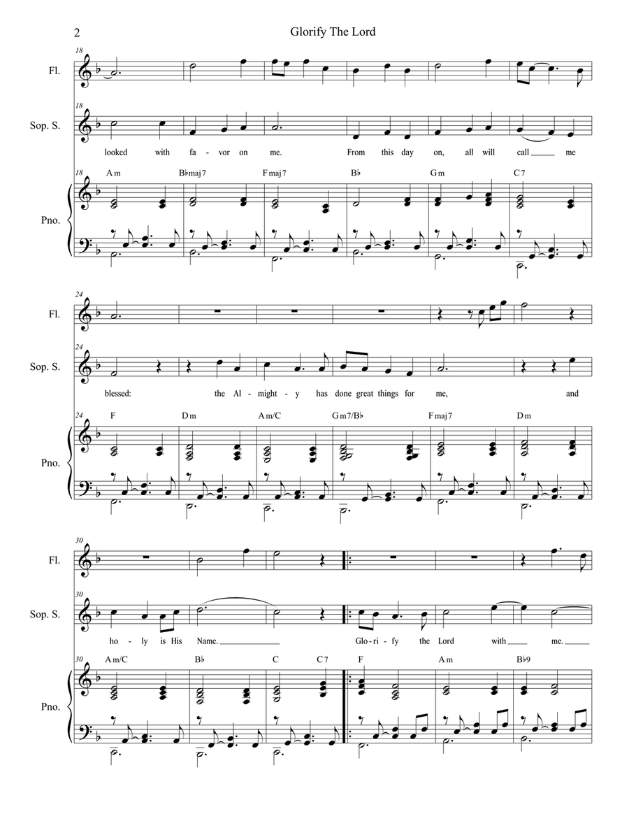 Glorify The Lord (for Soprano Solo) Piano, Vocal scores gallery preview page 3