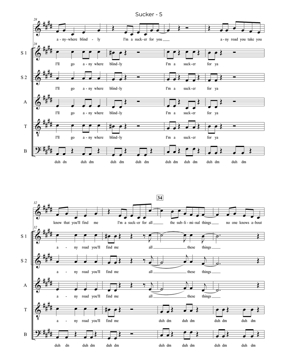 Sucker 4-Part scores gallery preview page 5