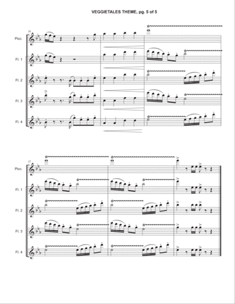 Veggietales Theme Song Veggietales Theme Song Woodwind Quintet scores gallery preview page 5