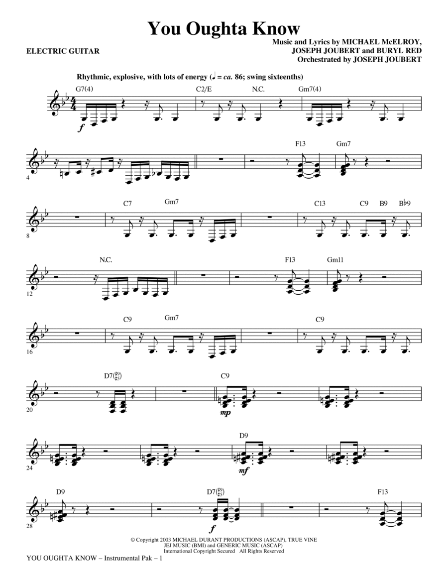 You Oughta Know - Electric Guitar Choir scores gallery preview page 1