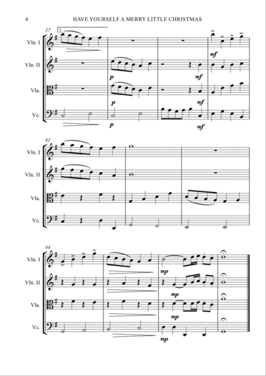 Have Yourself A Merry Little Christmas from MEET ME IN ST. LOUIS String Quartet scores gallery preview page 5