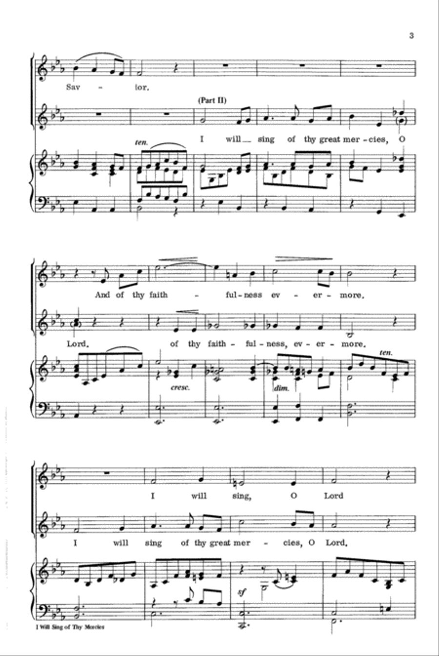 I Will Sing of Thy Mercies 2-Part scores gallery preview page 3