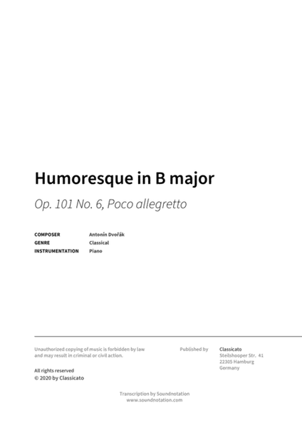 Humoresque in B major image number null