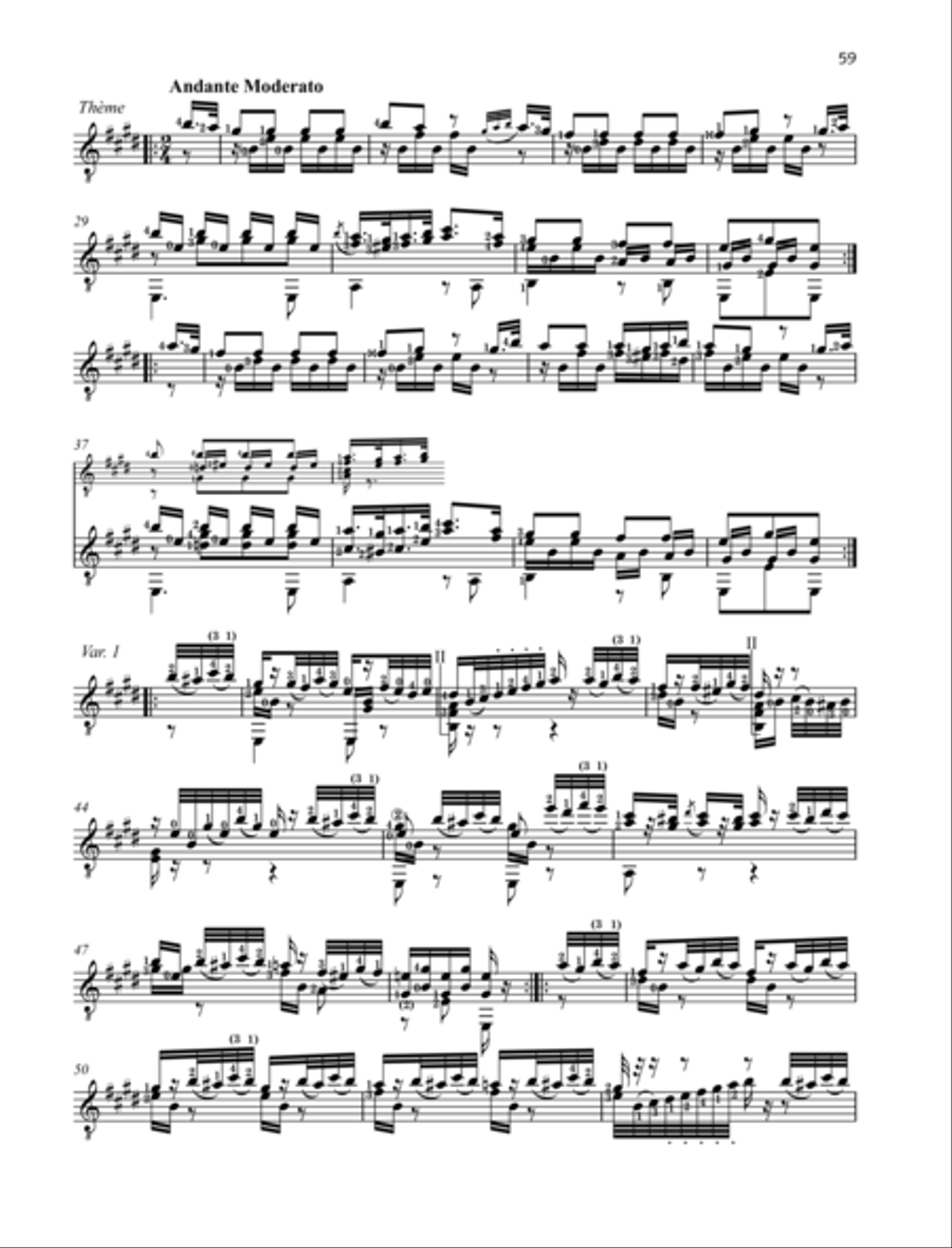 Variations on a theme by Mozart, op. 9 Classical Guitar scores gallery preview page 2