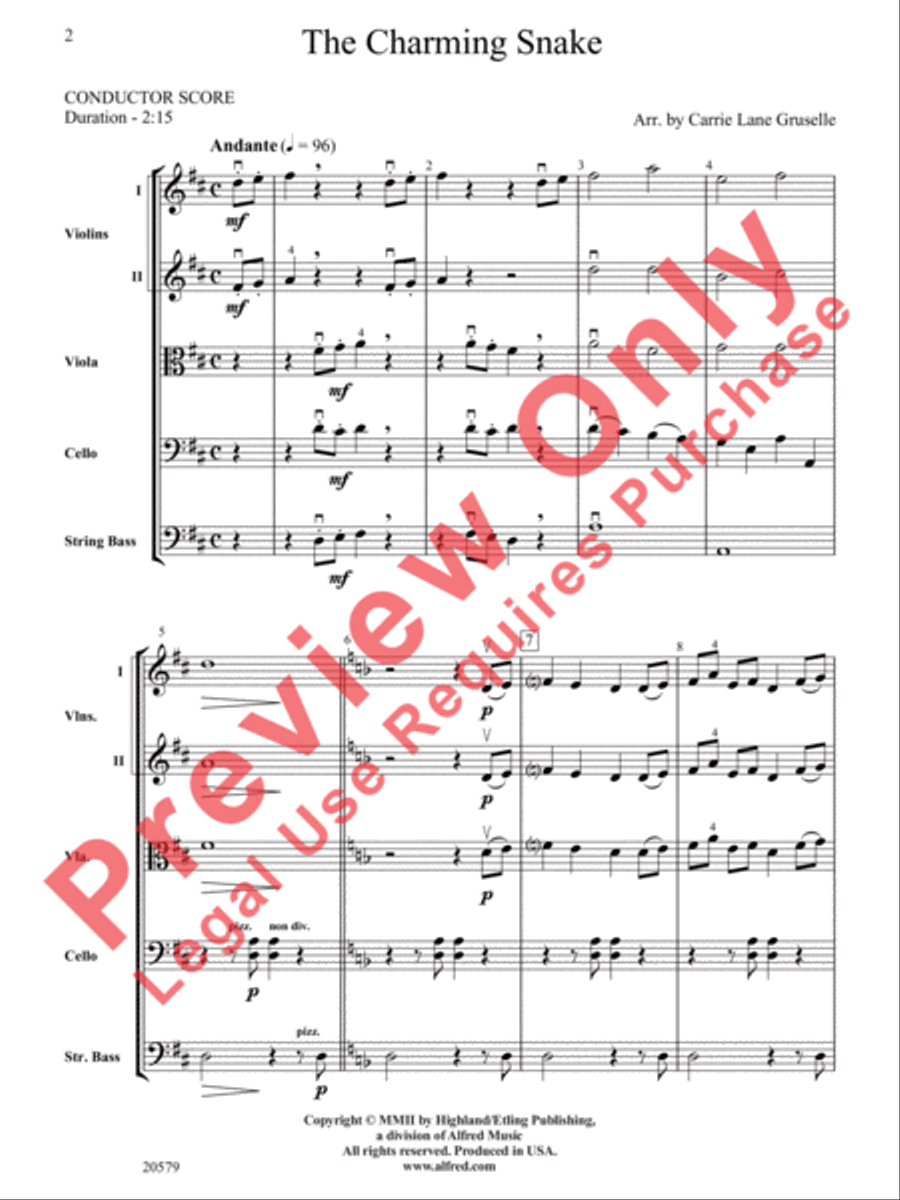 The Charming Snake String Orchestra scores gallery preview page 3