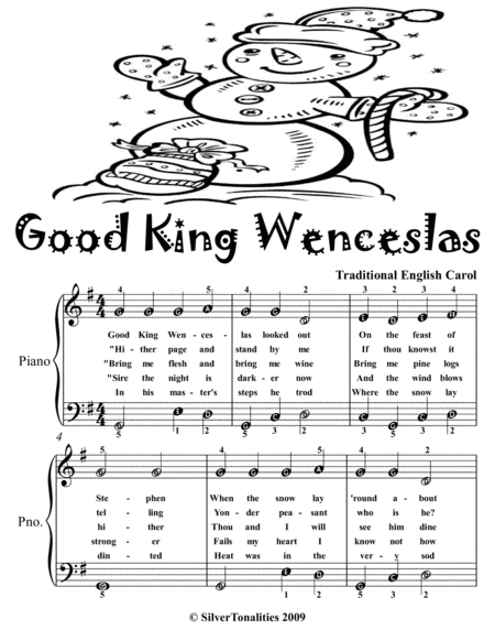Good King Wenceslas Easy Piano Sheet Music 2nd Edition