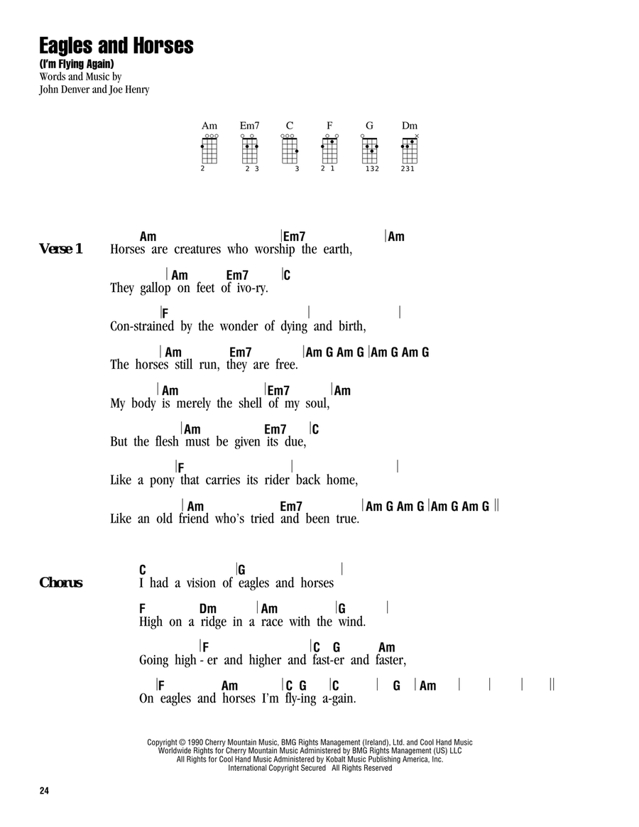 Eagles And Horses (I'm Flying Again) Ukulele scores gallery preview page 1