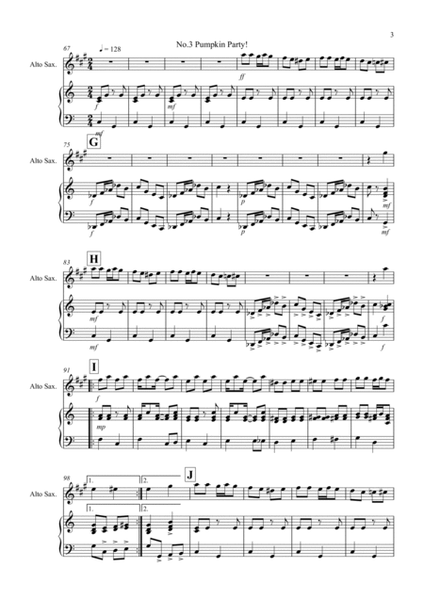 3 Halloween Pieces for Alto Saxophone And Piano image number null