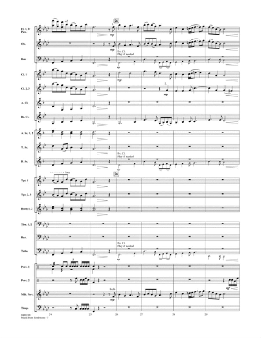 Music From Tombstone - Full Score Concert Band scores gallery preview page 6