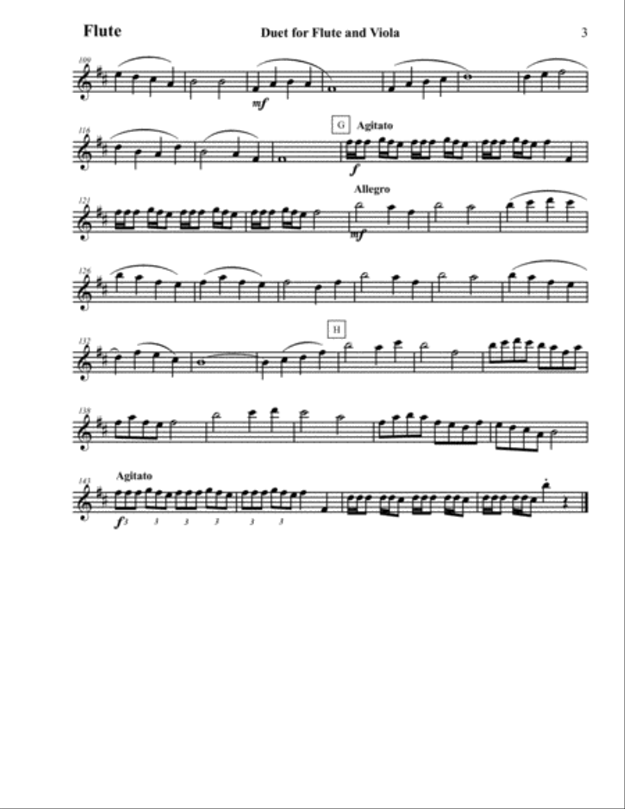 Duet Op. 17B for Flute and Viola Flute scores gallery preview page 4