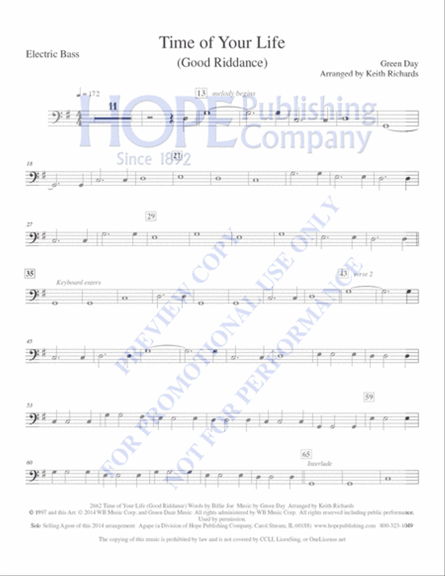 Time of Your Life (Good Riddance) 5-Octaves scores gallery preview page 4
