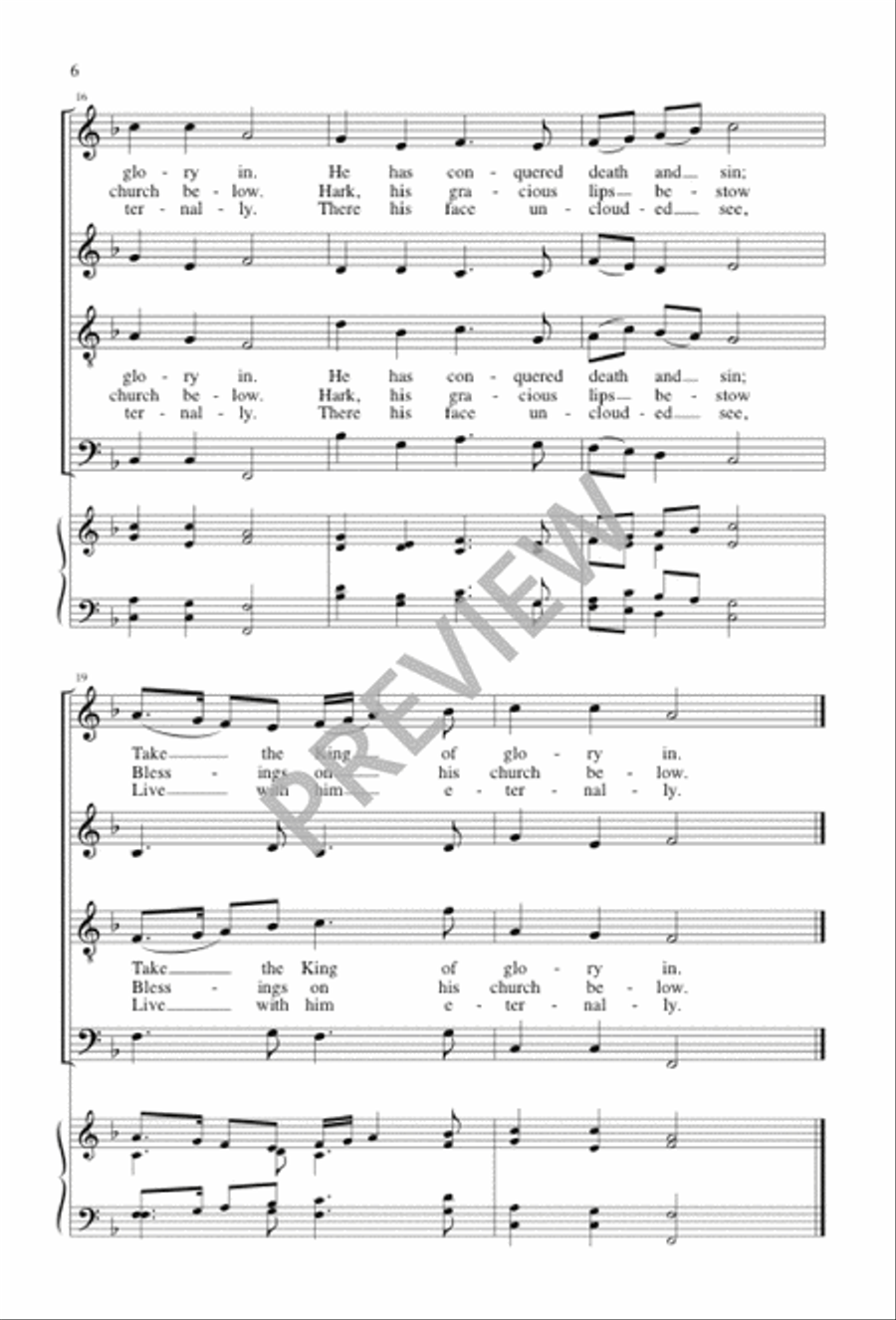 Hail the Day That Sees Him Rise 4-Part scores gallery preview page 6