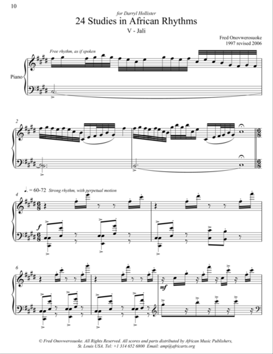 Twenty-Four Studies in African Rhythms, No. 5 Piano Method scores gallery preview page 1