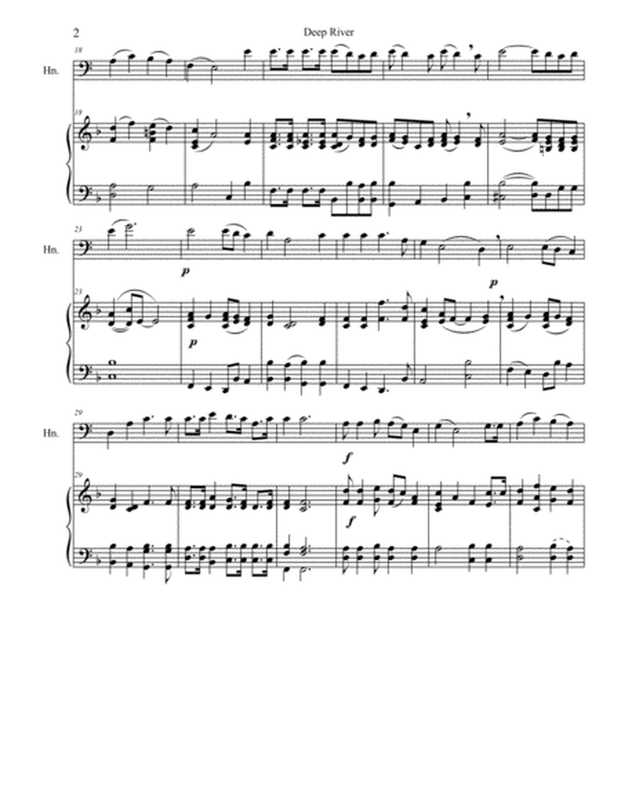 Deep River, arranged for Horn and Piano image number null