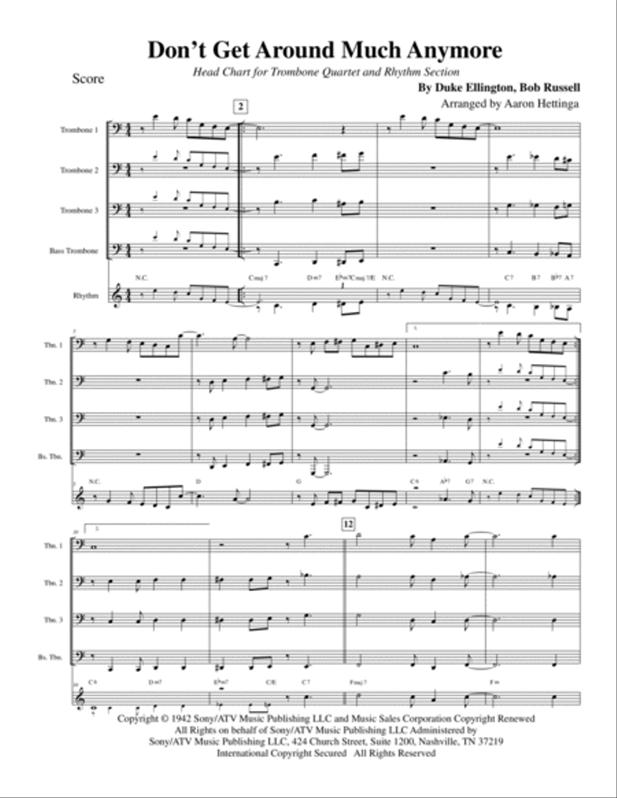 Don't Get Around Much Anymore Trombone scores gallery preview page 3