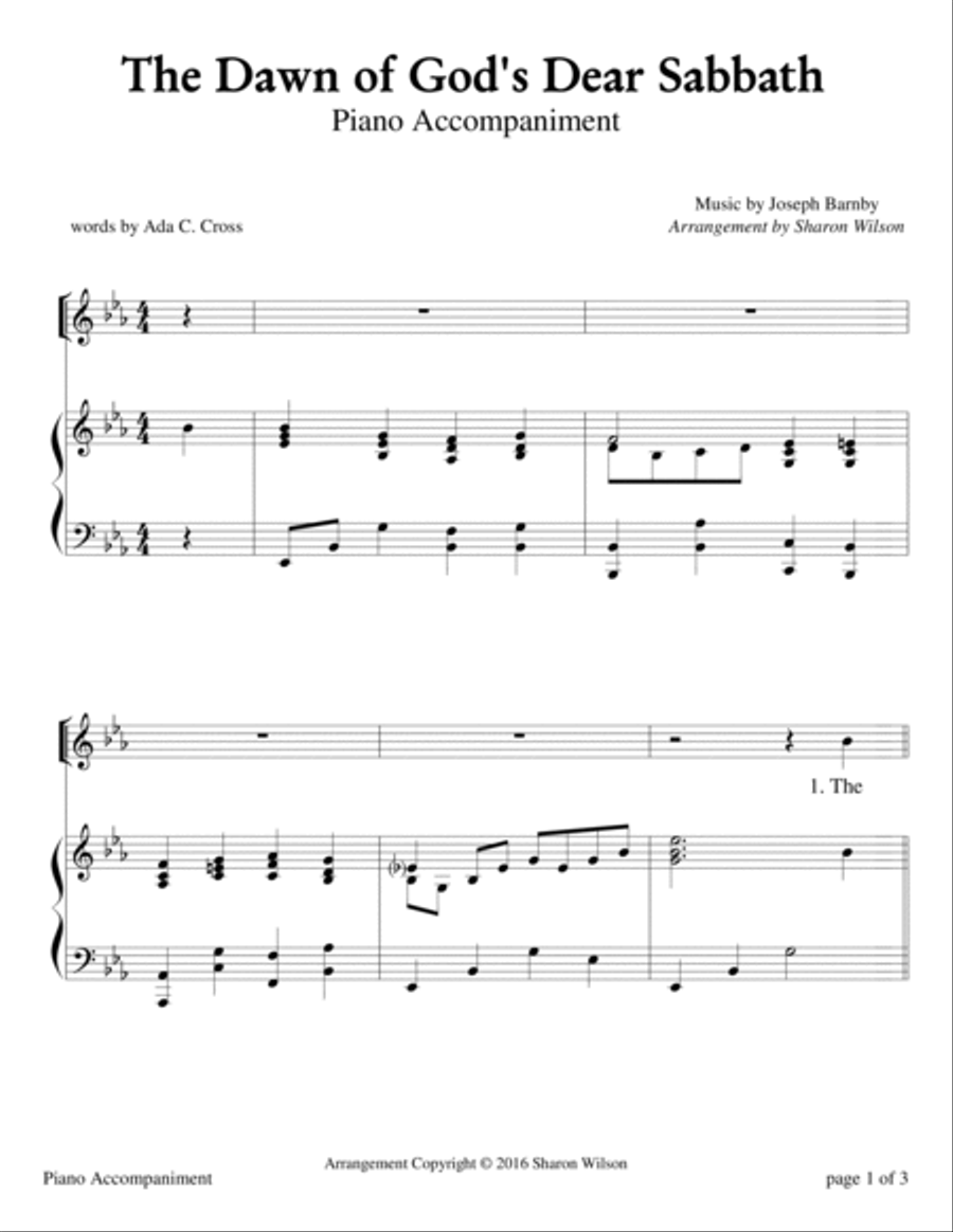 The Dawn of God's Dear Sabbath (Sabbath Celebration) High Voice scores gallery preview page 2