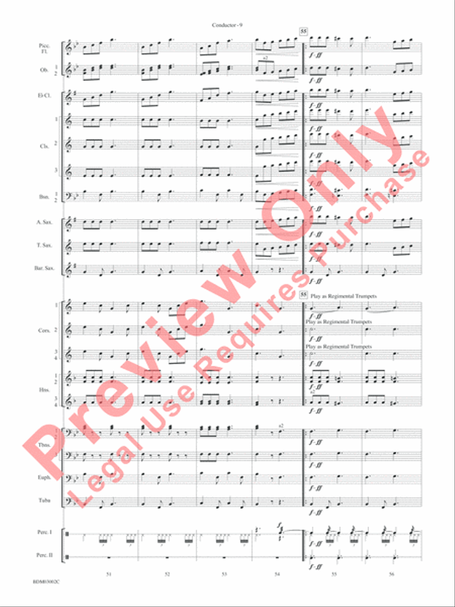 Sabre and Spurs (March of the American Cavalry) Concert Band scores gallery preview page 12