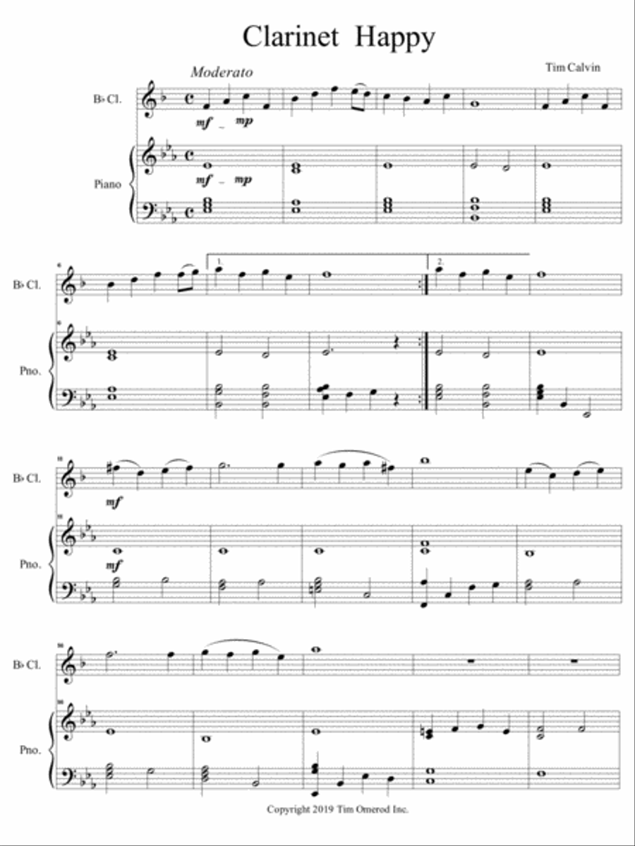 Clarinet Happy Clarinet Solo scores gallery preview page 2