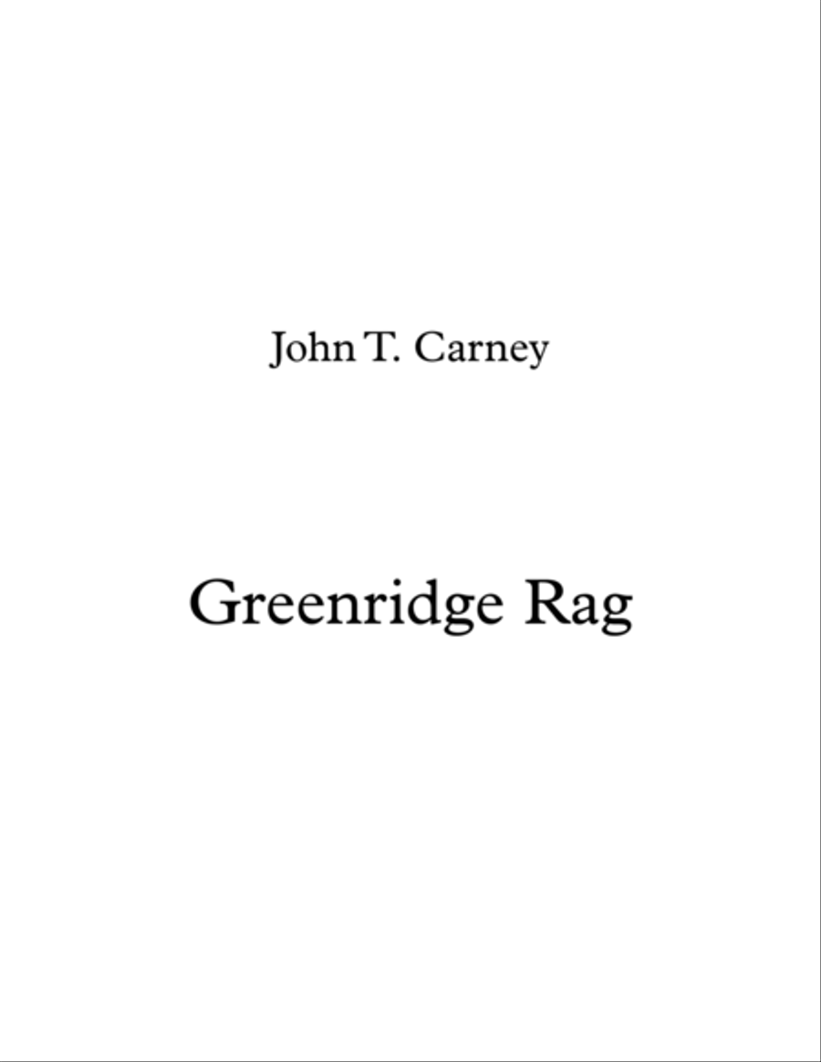 Greenridge Road Rag Piano Solo scores gallery preview page 1