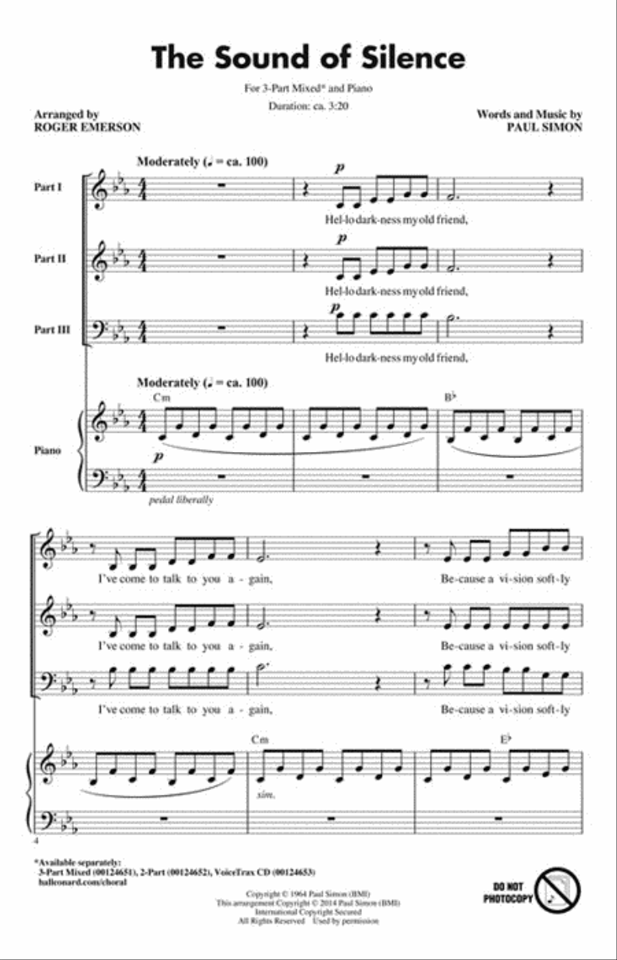 The Sound of Silence The Sound of Silence Choir scores gallery preview page 2