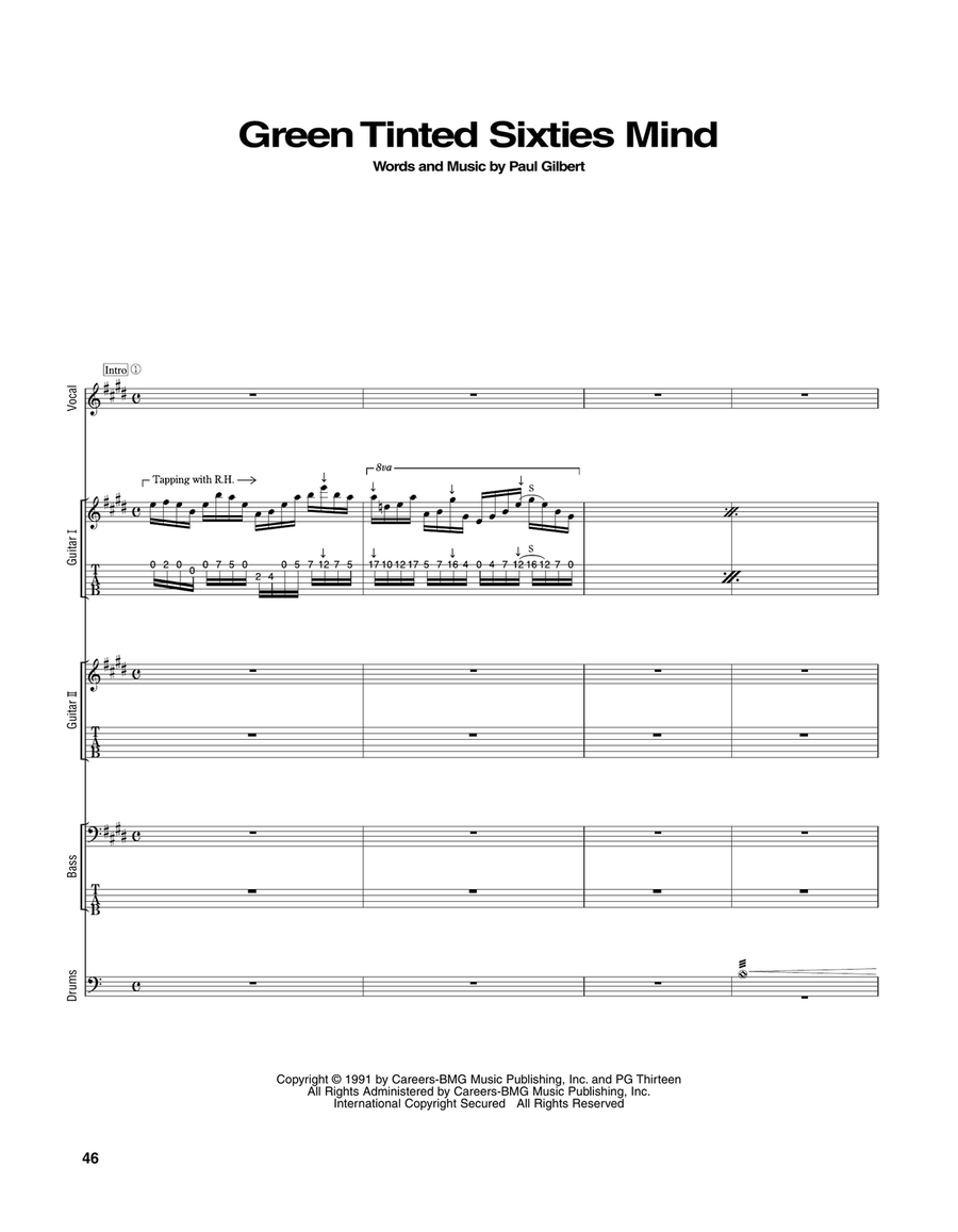 Green Tinted Sixties Mind Acoustic Guitar scores gallery preview page 1