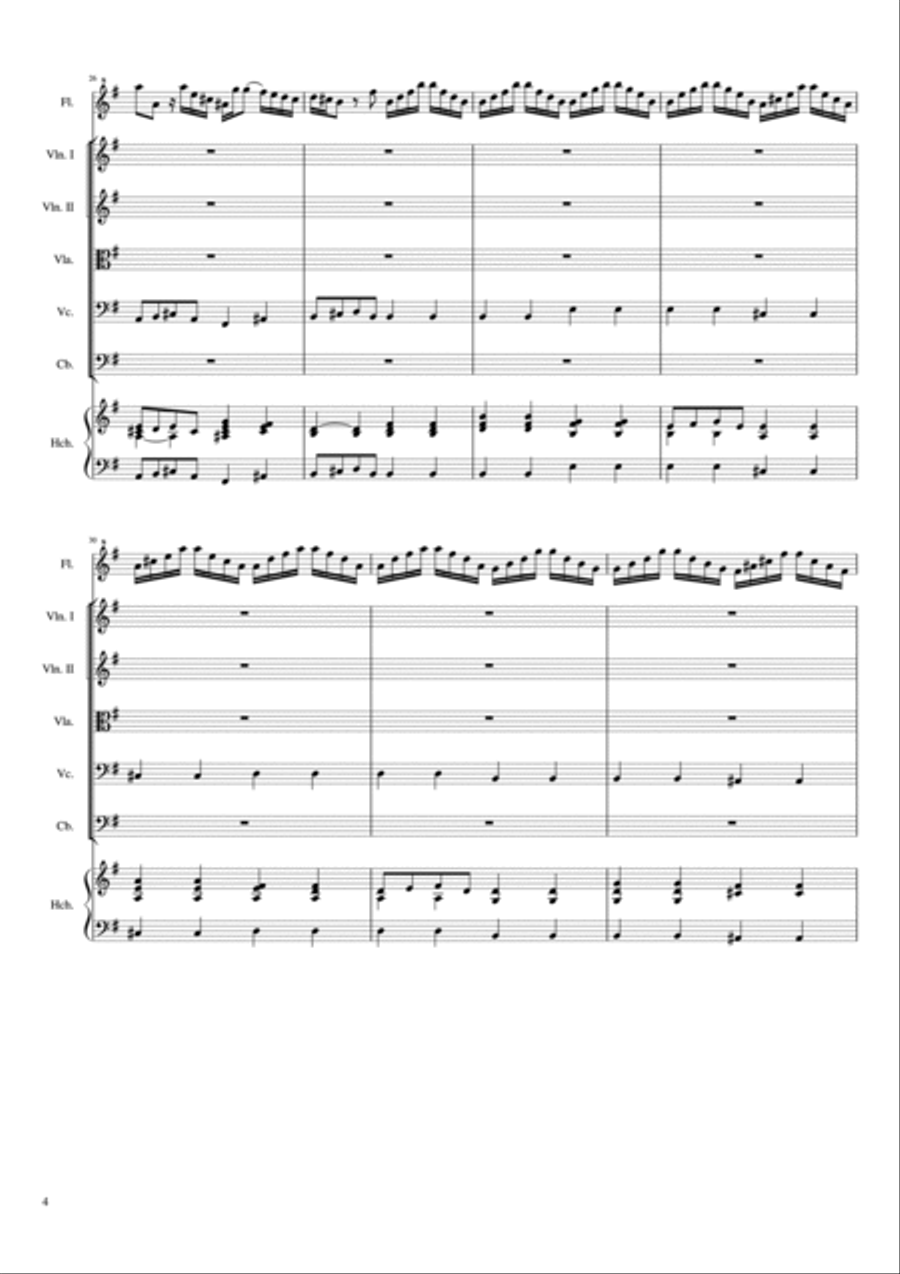 Concerto per Flautino 443- Allegro Molto (Arr. G Major) Small Ensemble scores gallery preview page 4