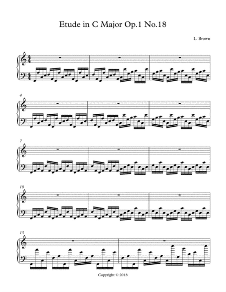 Etude in C major Op.1 No.18 Piano Method scores gallery preview page 1