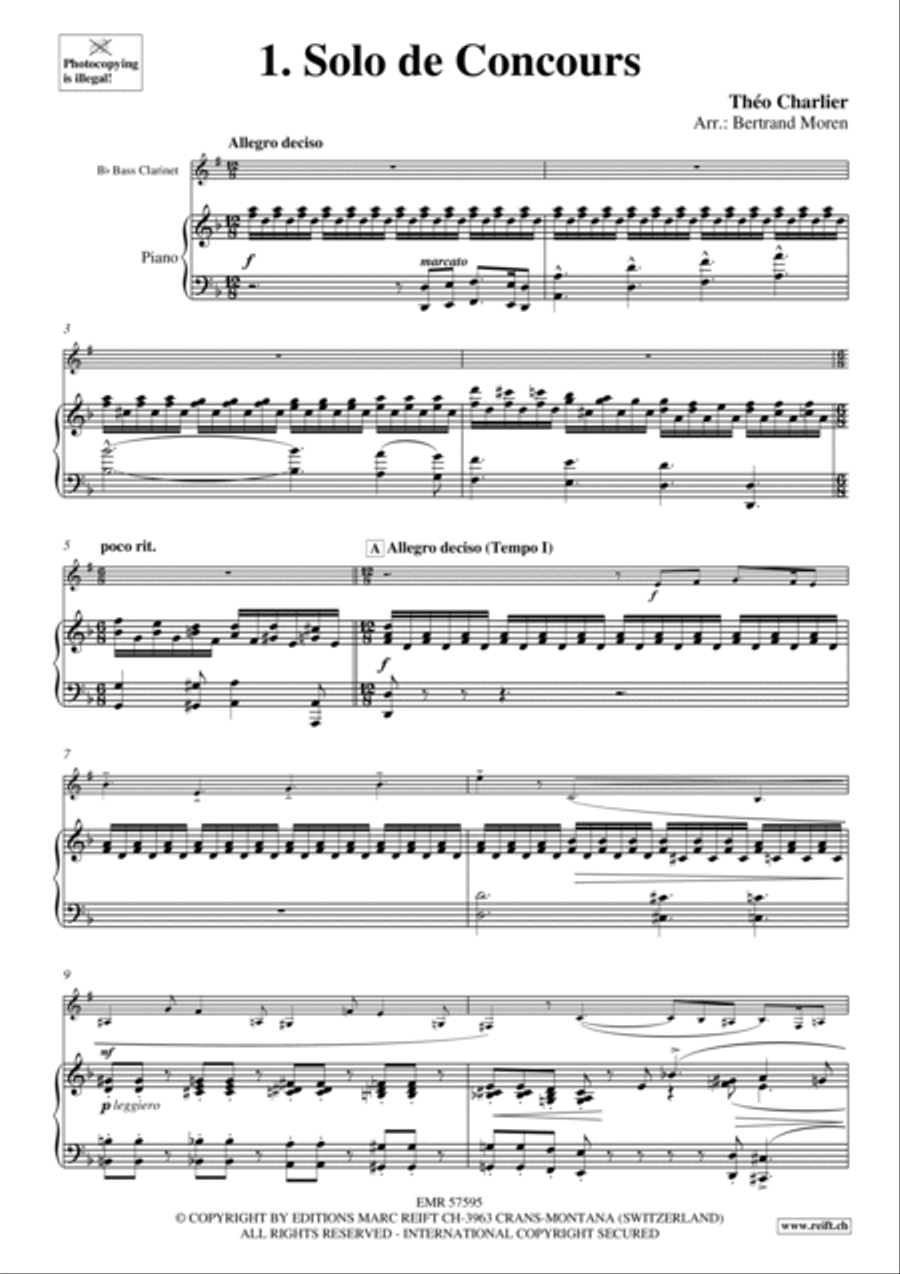1. Solo de Concours 1. Solo de Concours Bass Clarinet scores gallery preview page 4
