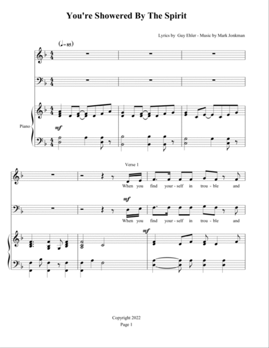 You're Showered By The Spirit 4-Part scores gallery preview page 2