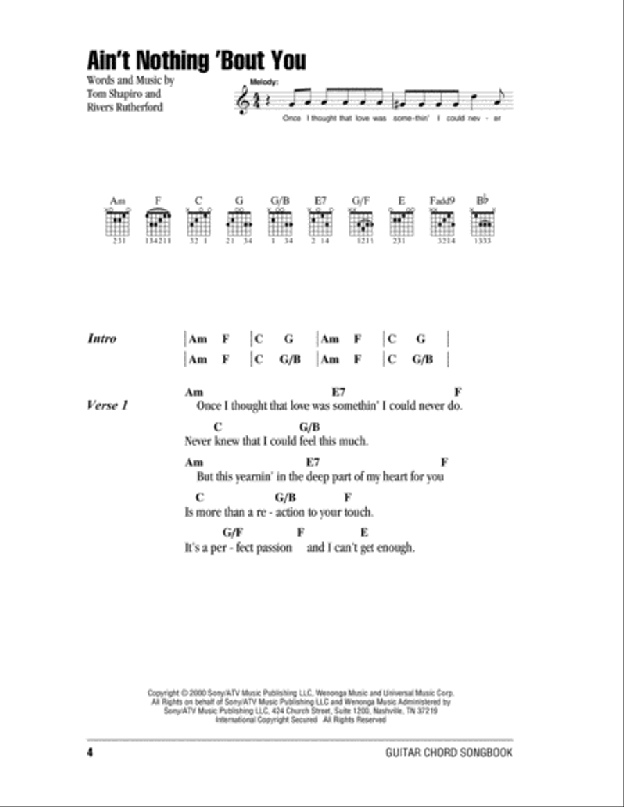 Ain't Nothing 'Bout You Acoustic Guitar scores gallery preview page 1