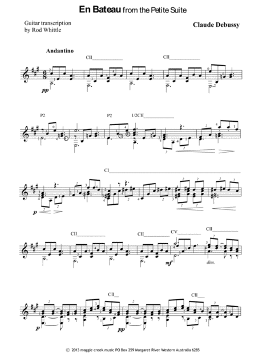 En Bateau Classical Guitar scores gallery preview page 1