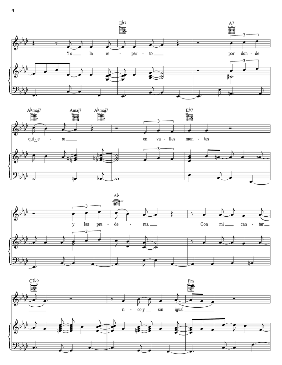 Paraiso De Dulzura Paraiso De Dulzura Piano, Vocal, Guitar scores gallery preview page 4