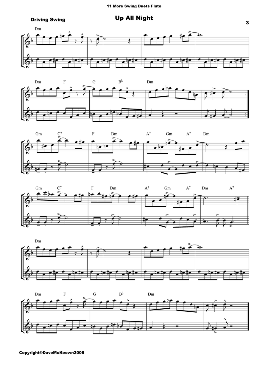 11 More Swing Duets for Flute Flute Duet scores gallery preview page 3