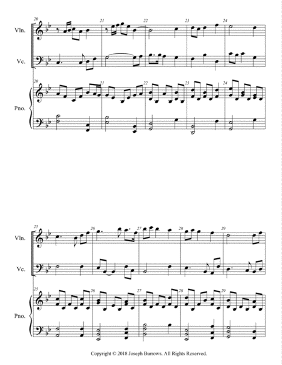 Thaxted by Gustav Holst - Violin, Cello and Piano Piano Trio scores gallery preview page 3