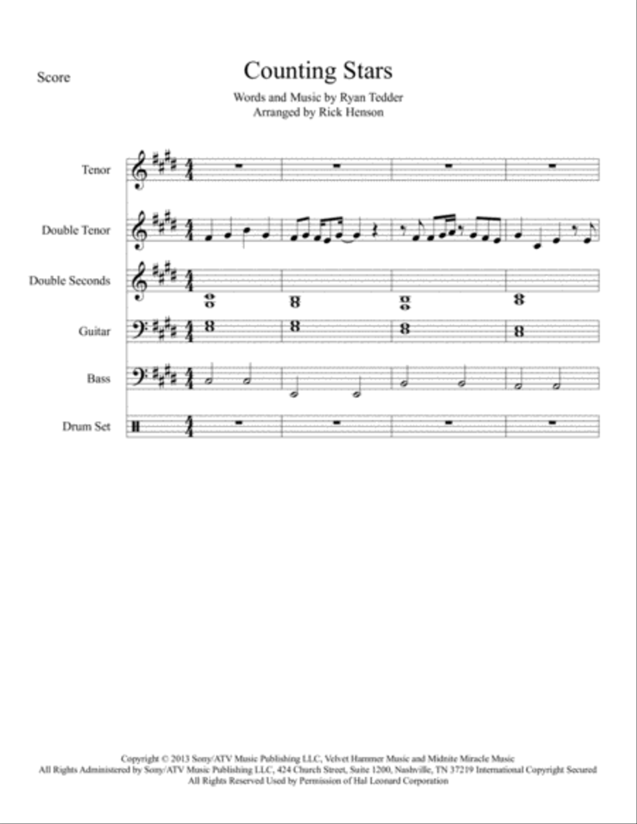 Counting Stars Counting Stars Percussion Ensemble scores gallery preview page 2