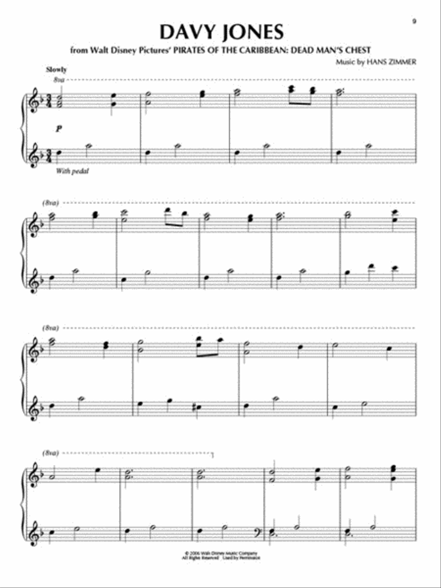 Pirates of the Caribbean Piano, Vocal, Guitar scores gallery preview page 4