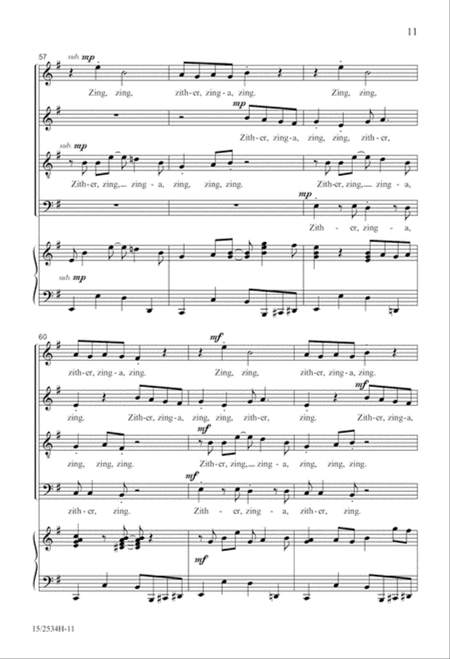 Zither, Zinga, Zing! 4-Part scores gallery preview page 12