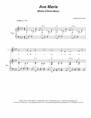 Ave Maria (Mother of Divine Mercy) (Vocal Trio - (SAB)