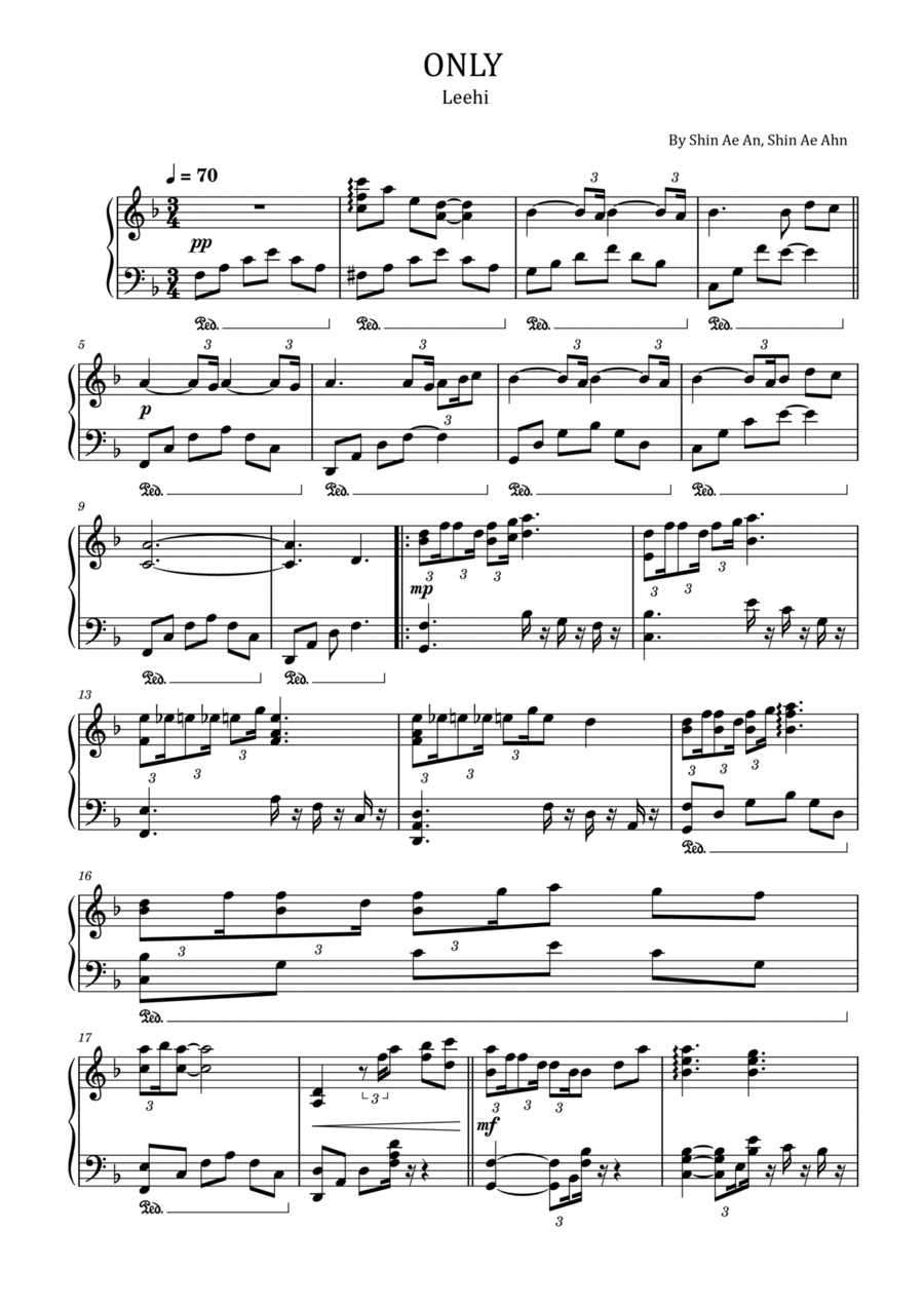 Only Piano Solo scores gallery preview page 1