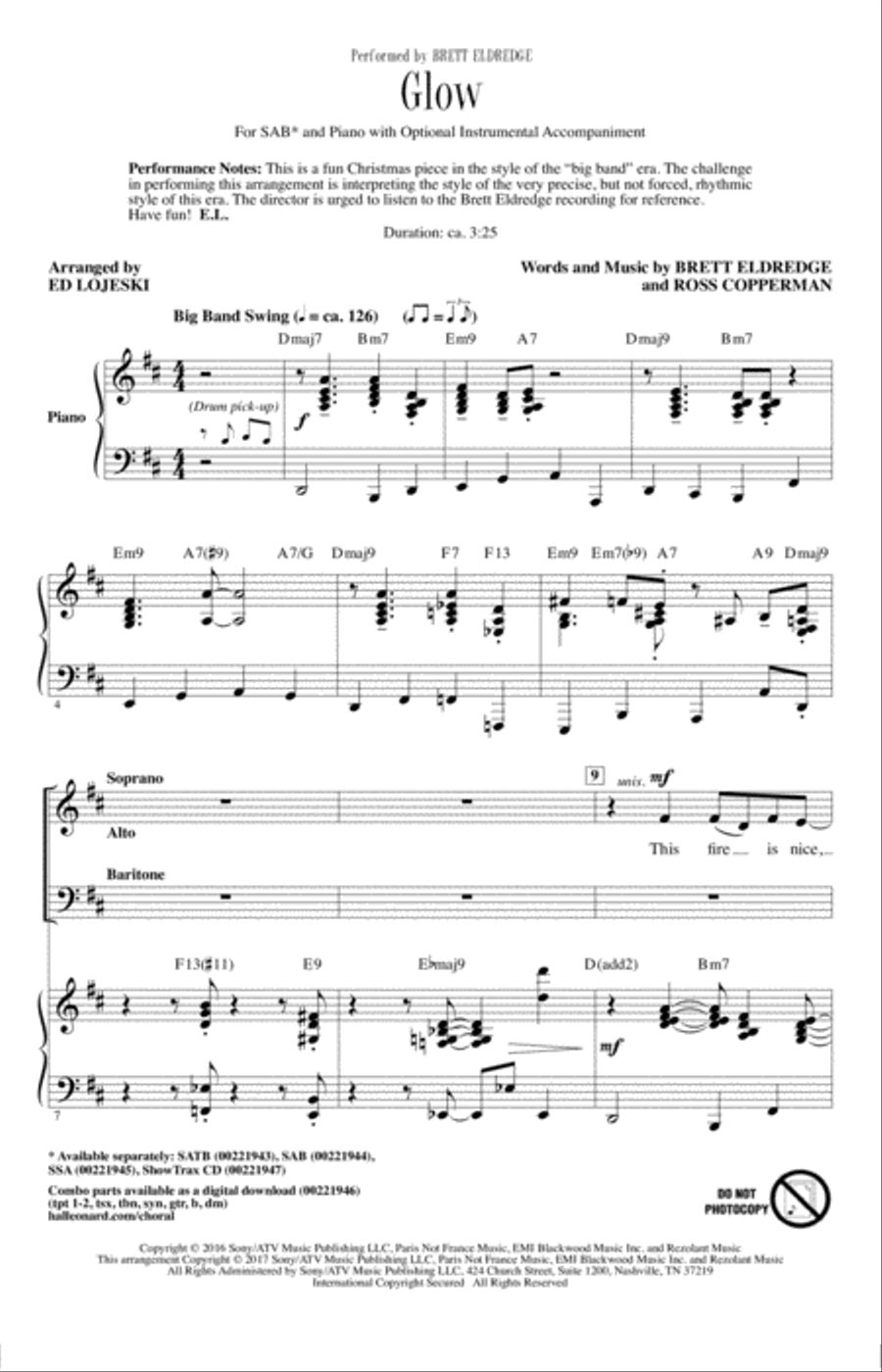 Glow 3-Part scores gallery preview page 1