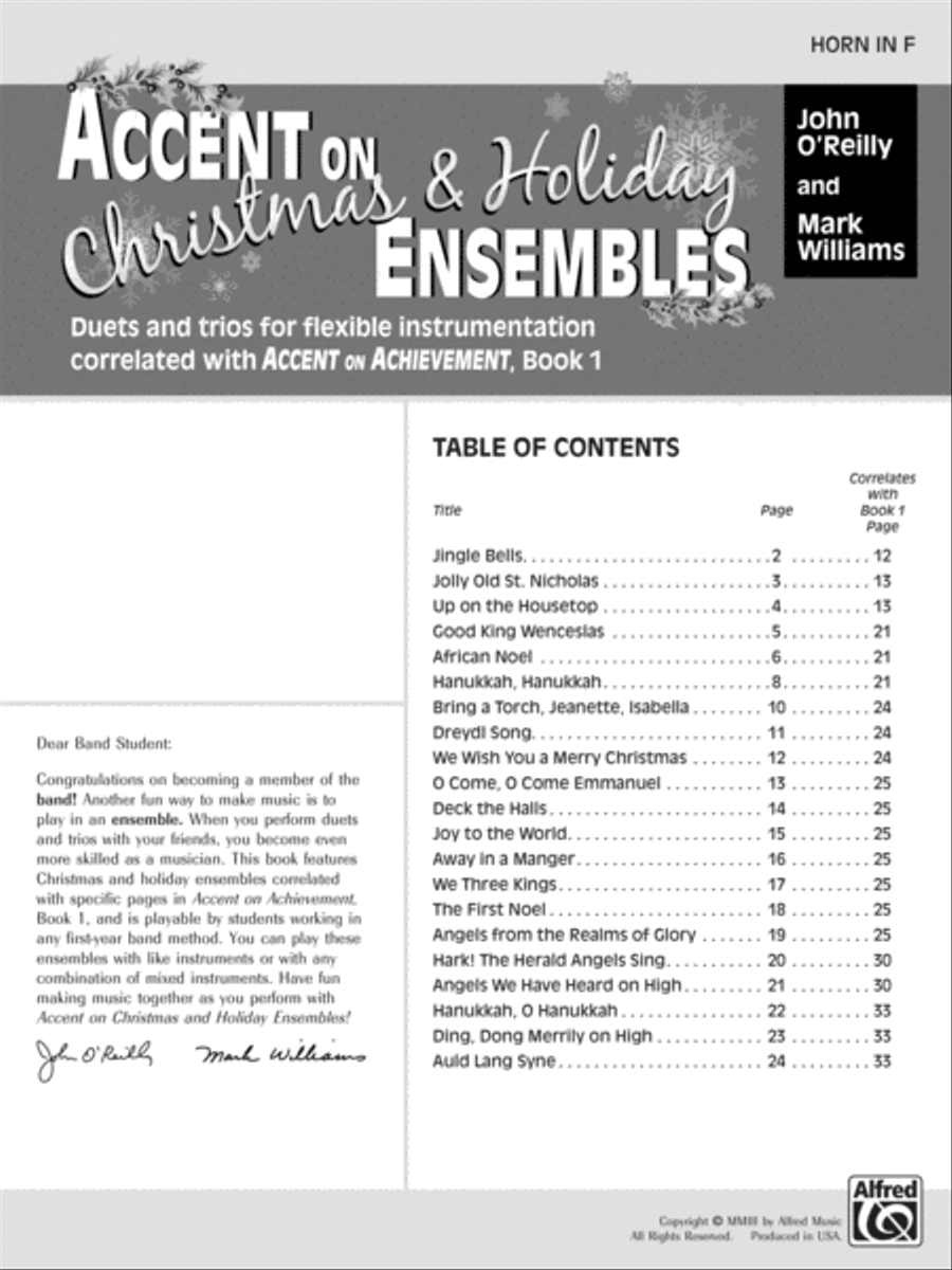 Accent on Christmas and Holiday Ensembles Concert Band scores gallery preview page 2