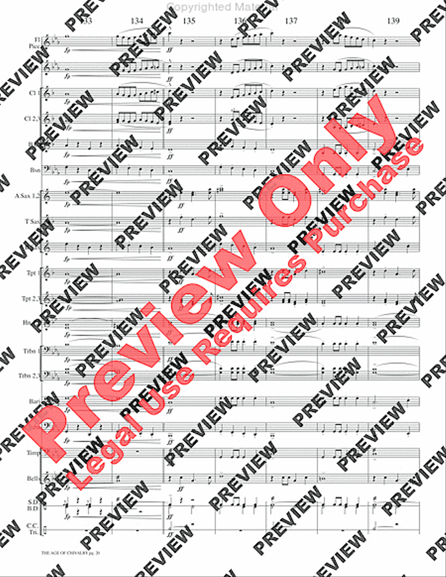 The Age of Chivalry Concert Band scores gallery preview page 23