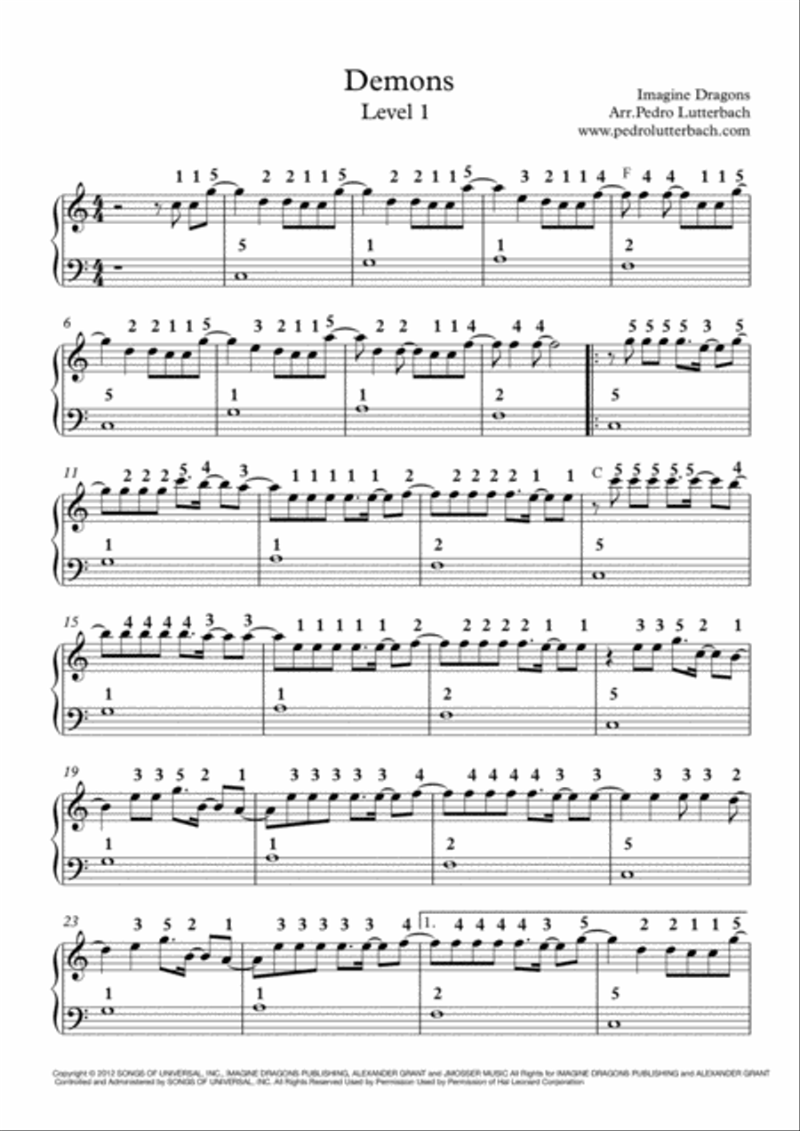 Demons Demons Voice scores gallery preview page 1