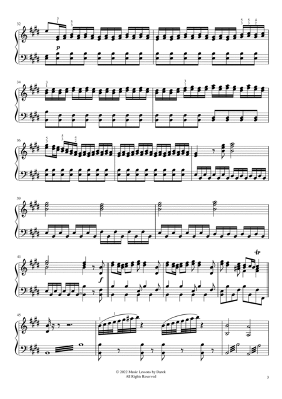 Spring (HARD PIANO) from the Four Seasons [Antonio Vivaldi] Piano Solo scores gallery preview page 3