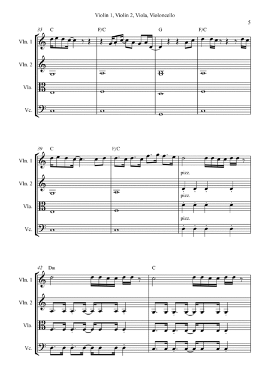 Watermelon Sugar String Quartet scores gallery preview page 5