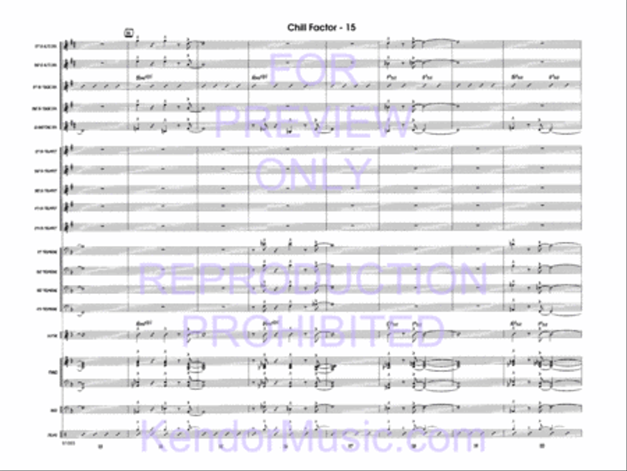 Chill Factor (Full Score) Jazz Ensemble scores gallery preview page 17