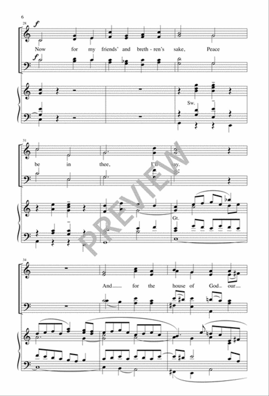 Pray That Jerusalem 4-Part scores gallery preview page 5