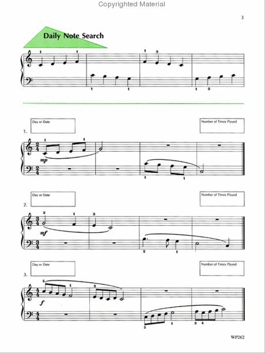 A Line a Day Sight Reading, Level 3 Piano Method scores gallery preview page 2