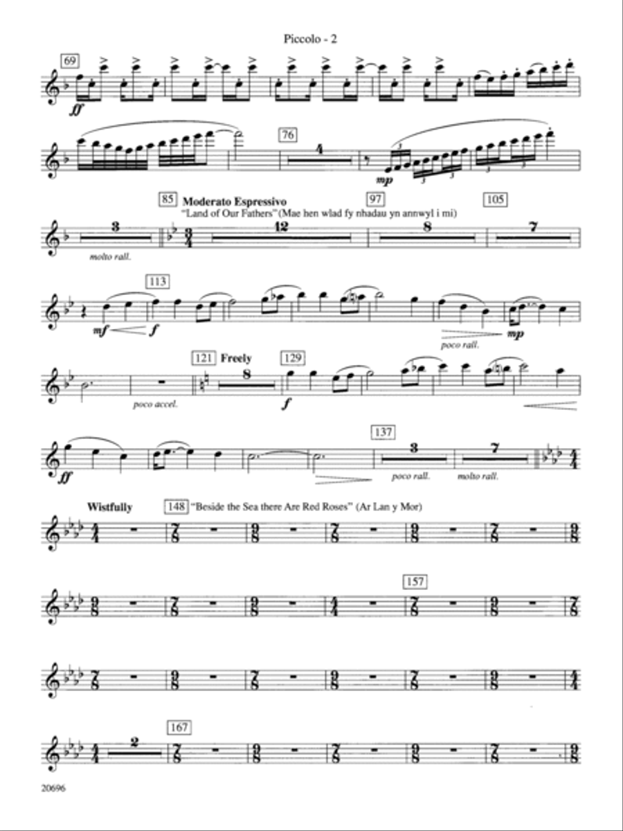 Welsh Ayres & Dances: Piccolo Concert Band scores gallery preview page 2
